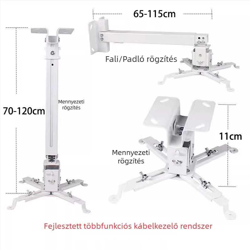 Teleszkópos univerzális projektor tartó mennyezetre, falra vagy padlóra – kompatibilis BenQ és Epson