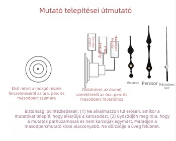 Óra fém számlappal, műanyag házzal, elemmel működik