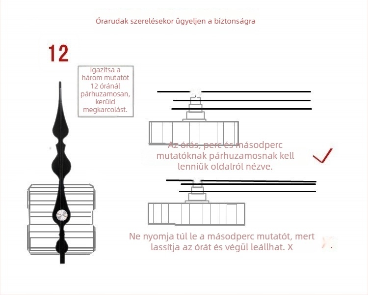 Óra fém számlappal, műanyag házzal, elemmel működik