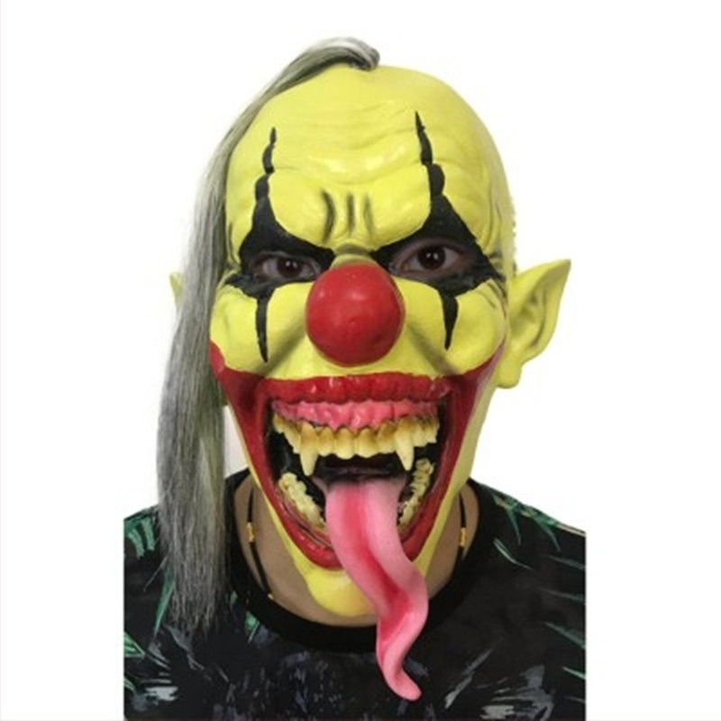 Latex bohócmaska, horror stílus, jelmezhez használható maszk, Halloweenre és Húsvétre