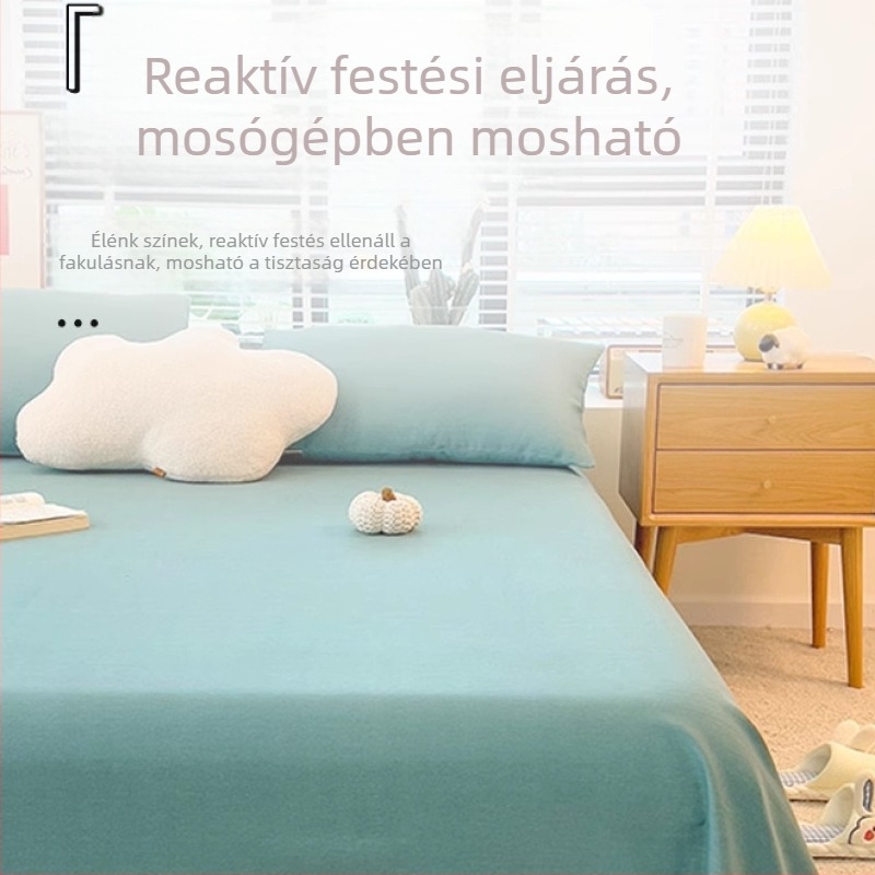 2025-ös új stílusú, 100% pamut, bolyhos felületű, vastag téli ágyneműkészlet egyszemélyes ágyhoz – 3 részes (lepedő, paplanhuzat, párnahuzat)