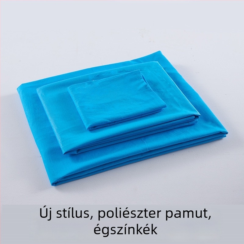 Háromrészes ágyneműszett diákszobába, katonai zöld színben — paplanhuzat, lepedő és párnahuzatok