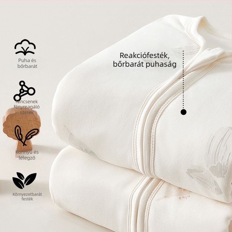 Baba hálózsák leválasztható ujjakkal, vastag pamut töltet, cipzáras záródás, szétválasztható lábakkal kialakított dizájn, 1–3 éves korig