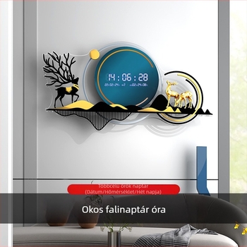 Fali óra nordic stílusban, aszimmetrikus dizájn, elemmel működő, sima másodpercmutató mozgás, 24 órás kijelző