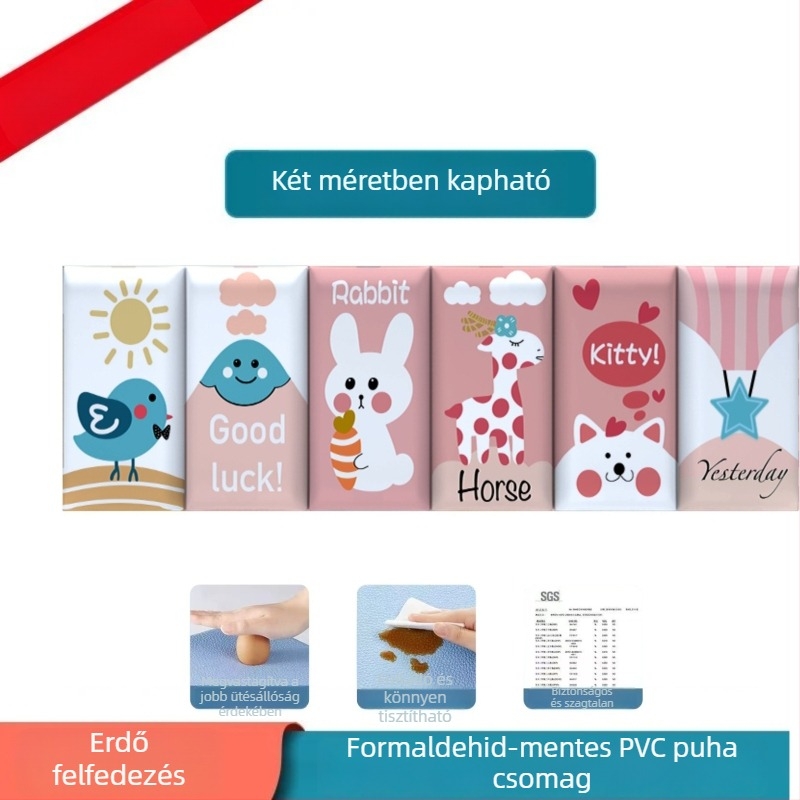 Sima párnázott falvédő gyerekszobába, vastagított ütközésgátló tatami-stílusú ágytámla köré.