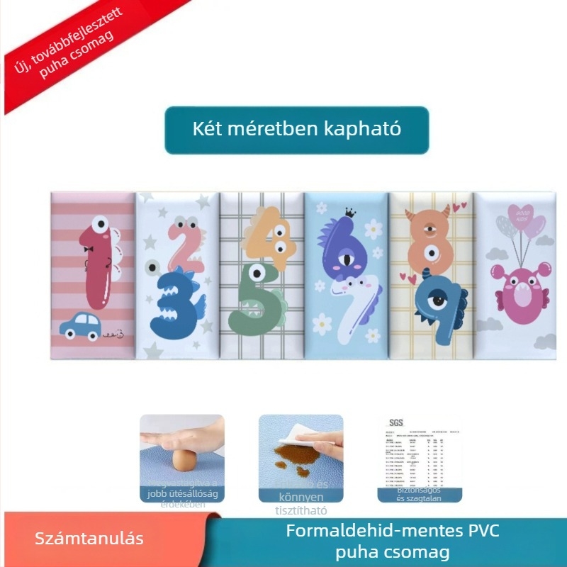 Sima párnázott falvédő gyerekszobába, vastagított ütközésgátló tatami-stílusú ágytámla köré.
