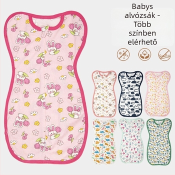 Cocoon-stílusú baba hálózsák, 0–1 éves újszülötteknek, poliészter anyag és bélés, poliészter-pamut töltet, nyárra, tavaszra és őszre megfelelő