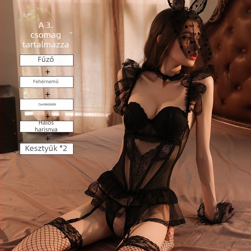 Szexi fehérnemű melltartó párnázott, karcsúsító egyrészes body és mellény cosplay ruhához