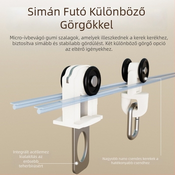 Függönyrúda alumínium ötvözetből, Modell 491 alsó sín; Kiegészítők: díszfej, görgő, tartó, tömítés; Stílus: modern egyszerűség (Modell: 491; Anyag: alumínium ötvözet; Típus: függönyrúda; Kiegészítők: díszfej, görgő, tartó, tömítés; Stílus: modern egyszerűs