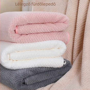 Gyorsan száradó korall velúr törölköző a fürdőhöz | 200–300 g, 150D fonal, varrt szegéllyel