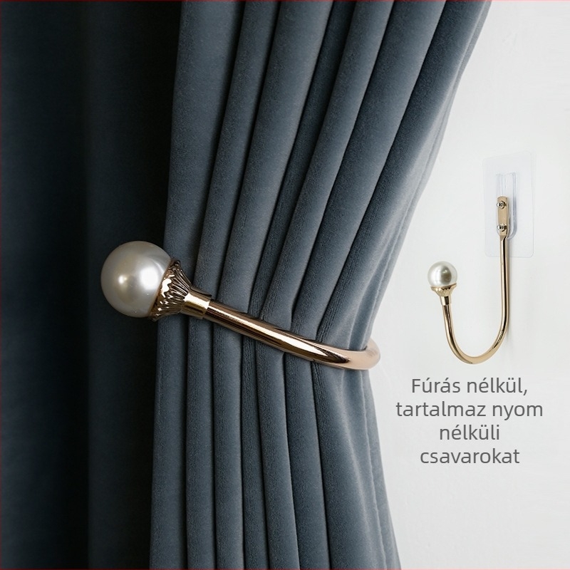 U-alakú lyukasztás nélküli függönytartó kampók falra szereléshez – textil anyag, egyszerű és modern stílus