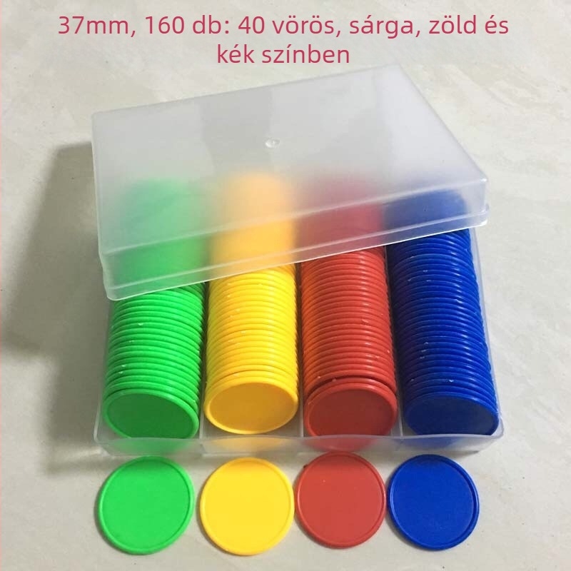 Mahjong chipsek – üresek, érték nélküli, kerek korongok, 1 mm vastagság