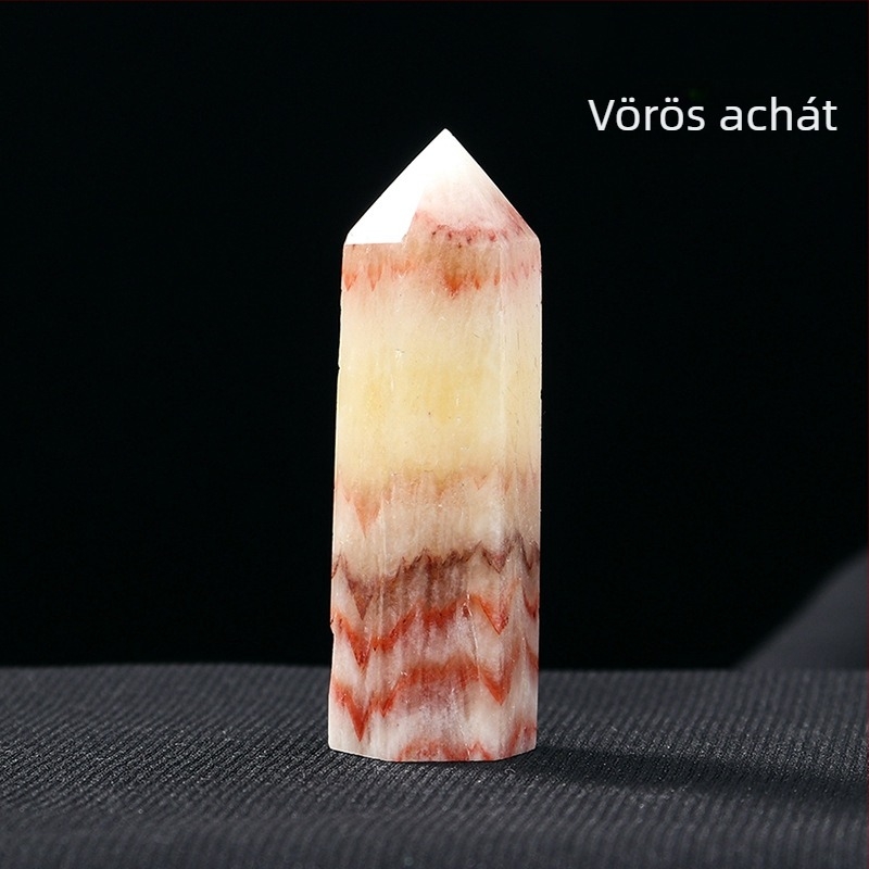 Természetes kristályos oszlopok: fehér kristály, ametiszt, rózsaszín kristály és citrin, hexagonális prisma, oszlopok több kristályból, egy- és dupla csúccsal