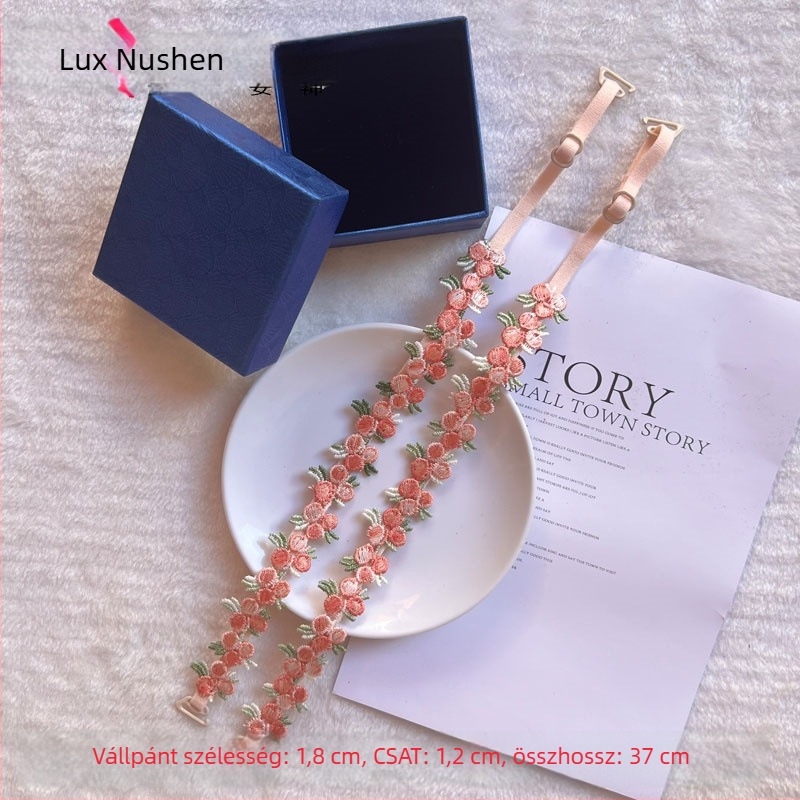 Hímzett csipkés slipruha vékony pántokkal, nejlon anyag, áttetsző részletek, 2024 tavaszi megjelenés