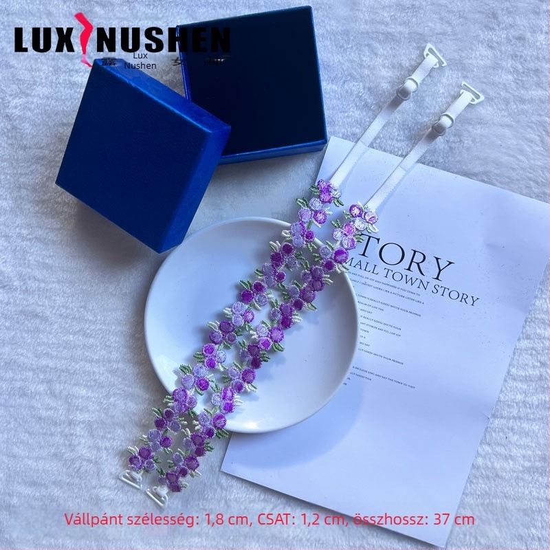 Hímzett csipkés slipruha vékony pántokkal, nejlon anyag, áttetsző részletek, 2024 tavaszi megjelenés