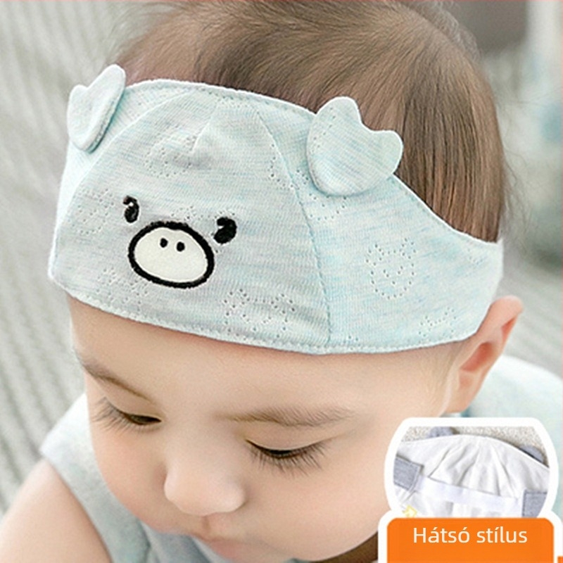 Pamut baba sapka, légáteresztő és könnyű, vékony fazon, 0–12 hónap, tavasz, hímzett díszítés