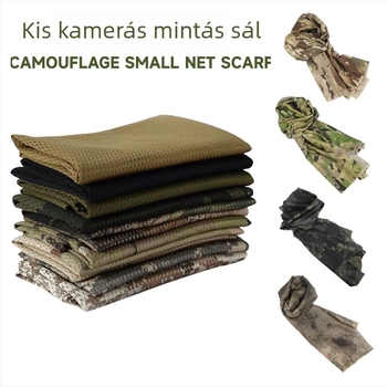 Kamuflált hálós fejkendő – szélálló, napsugárzás elleni védelem; kültéri sportokra, felnőtteknek, uniszex, túrázás és kerékpározás