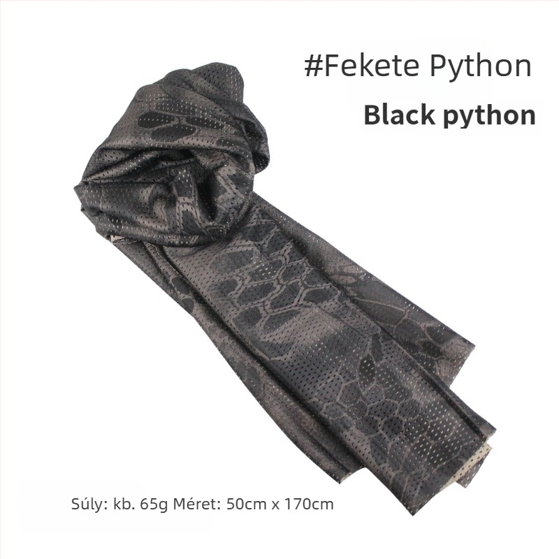 Kamuflált hálós fejkendő – szélálló, napsugárzás elleni védelem; kültéri sportokra, felnőtteknek, uniszex, túrázás és kerékpározás