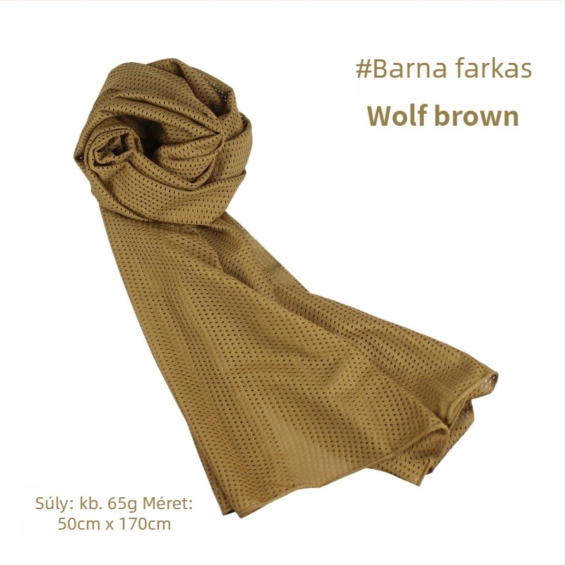 Kamuflált hálós fejkendő – szélálló, napsugárzás elleni védelem; kültéri sportokra, felnőtteknek, uniszex, túrázás és kerékpározás