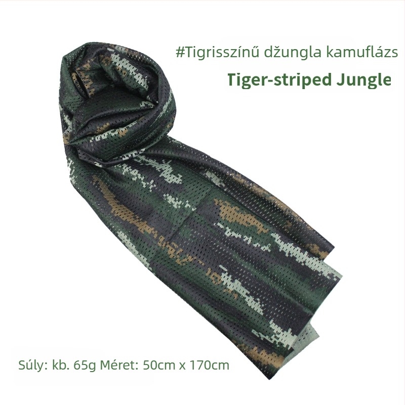 Kamuflált hálós fejkendő – szélálló, napsugárzás elleni védelem; kültéri sportokra, felnőtteknek, uniszex, túrázás és kerékpározás