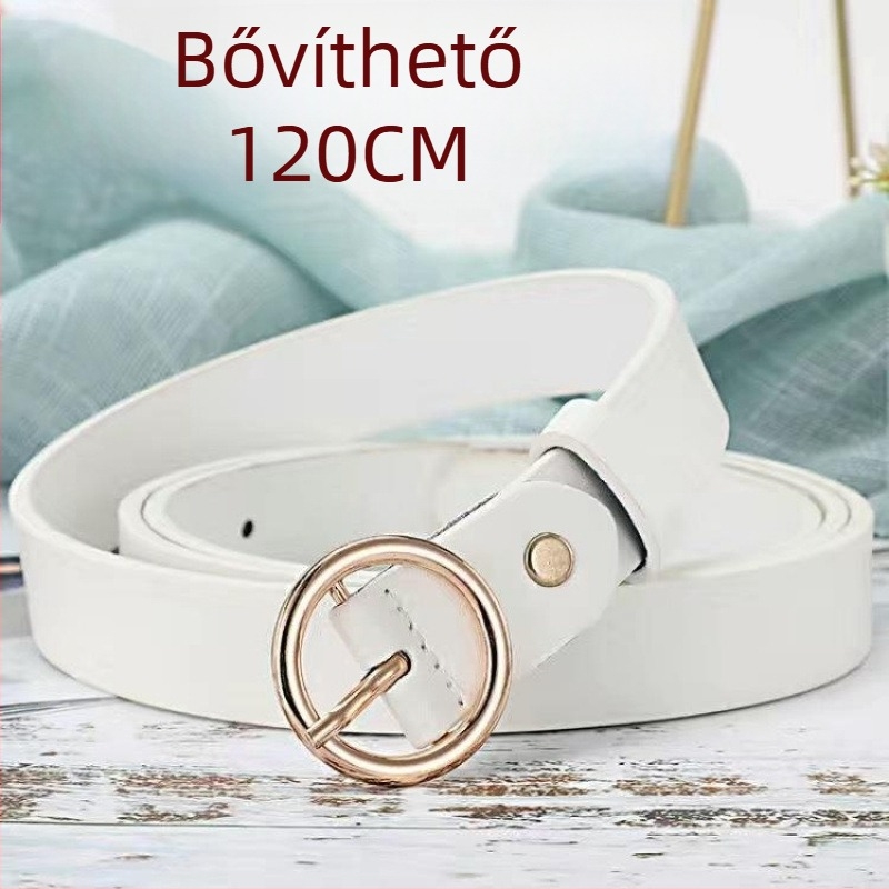 Női vékony dekoratív öv (anyag: más; csat: ötvözet; zárás: tűs csattal; szélesség: vékony (<2 cm); stílus: elegáns, könnyű lux)