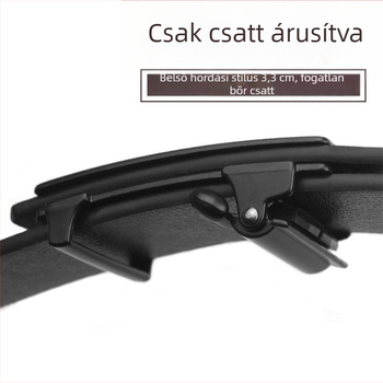 Férfi automata övcsat ötvözetből, téglalap alakú, szélessége 3,3–3,5 cm, üzleti stílus