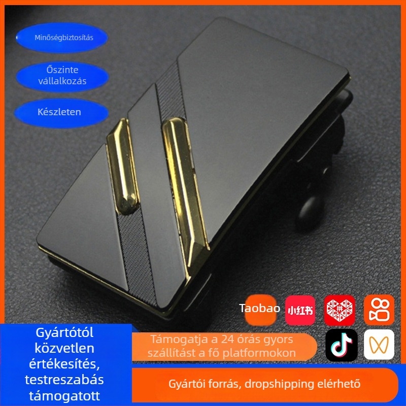 Férfi automata övcsat ötvözetből, téglalap alakú, szélessége 3,3–3,5 cm, üzleti stílus