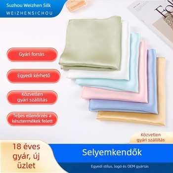 Női selyemsál, 100% selyem, egyszerű szövés, kis négyzet alakú kendő, 2022 nyári kiadás