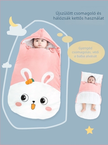 Újszülött téli, vastag swaddle hálózsák, állandó hőmérsékletű, meleg.