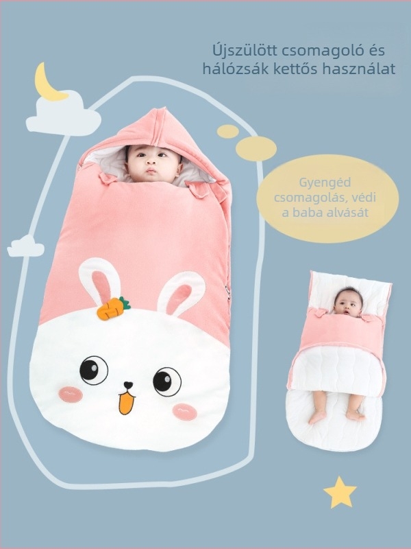 Újszülött téli, vastag swaddle hálózsák, állandó hőmérsékletű, meleg.