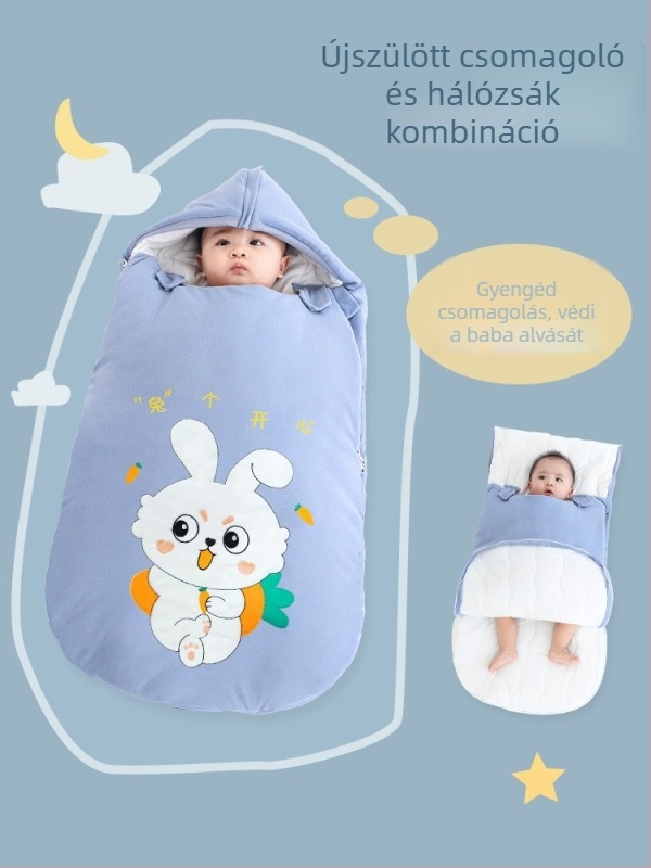 Újszülött téli, vastag swaddle hálózsák, állandó hőmérsékletű, meleg.