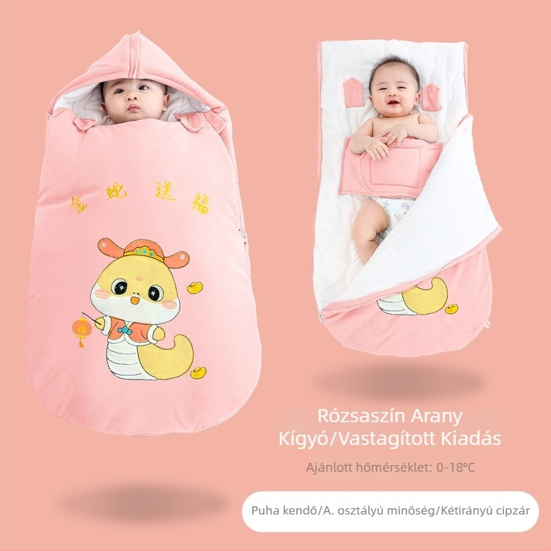 Újszülött téli, vastag swaddle hálózsák, állandó hőmérsékletű, meleg.