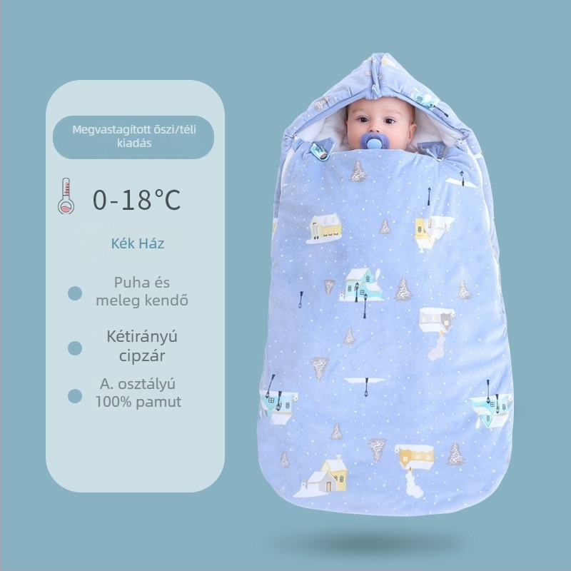 Újszülött téli, vastag swaddle hálózsák, állandó hőmérsékletű, meleg.