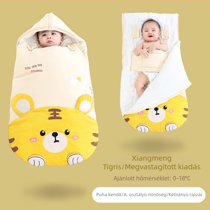 Újszülött téli, vastag swaddle hálózsák, állandó hőmérsékletű, meleg.