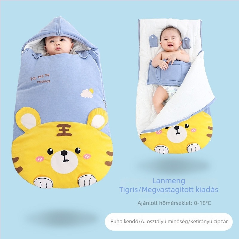 Újszülött téli, vastag swaddle hálózsák, állandó hőmérsékletű, meleg.
