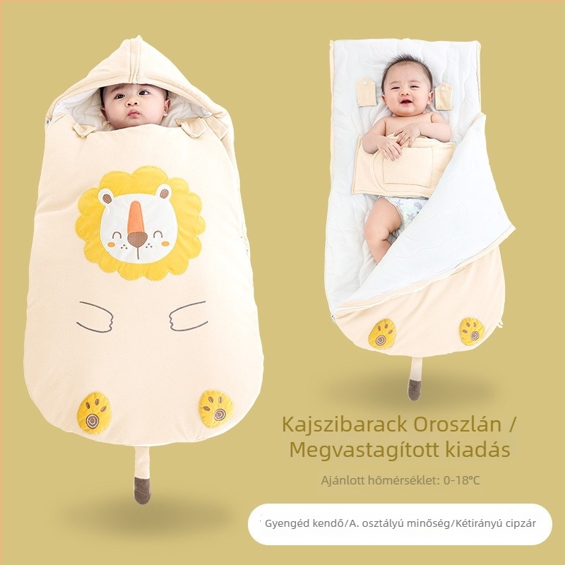 Újszülött téli, vastag swaddle hálózsák, állandó hőmérsékletű, meleg.