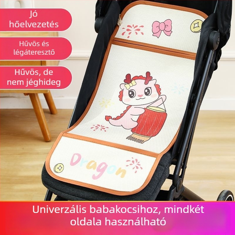 Nyári légáteresztő babakocsi matrac, univerzális, kétoldalas ice silk