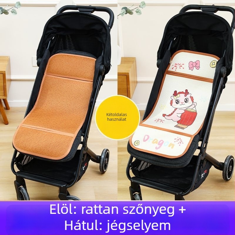 Nyári légáteresztő babakocsi matrac, univerzális, kétoldalas ice silk