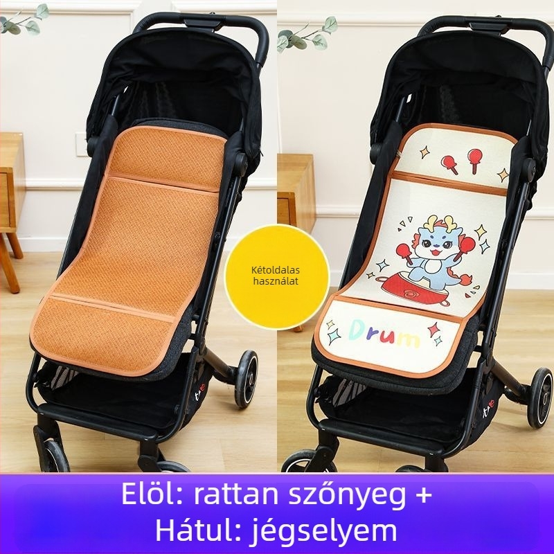 Nyári légáteresztő babakocsi matrac, univerzális, kétoldalas ice silk
