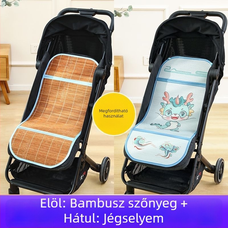 Nyári légáteresztő babakocsi matrac, univerzális, kétoldalas ice silk
