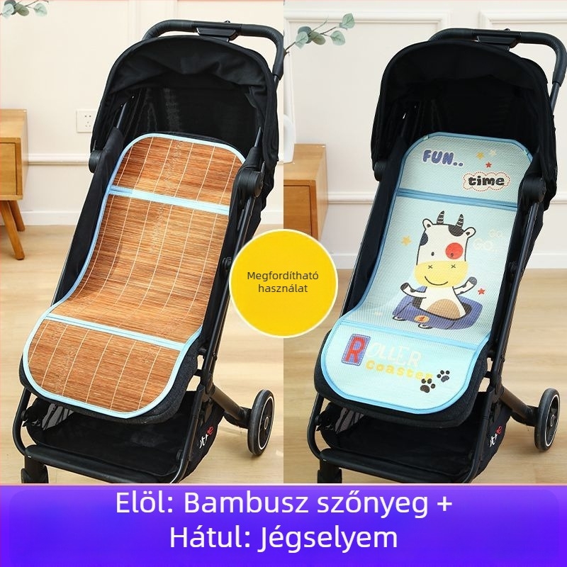 Nyári légáteresztő babakocsi matrac, univerzális, kétoldalas ice silk