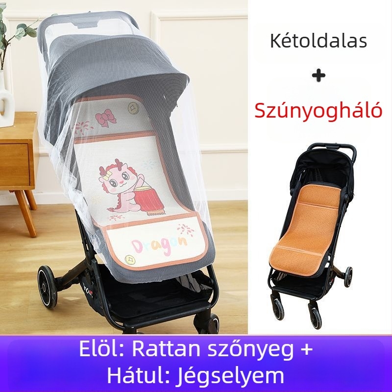 Nyári légáteresztő babakocsi matrac, univerzális, kétoldalas ice silk