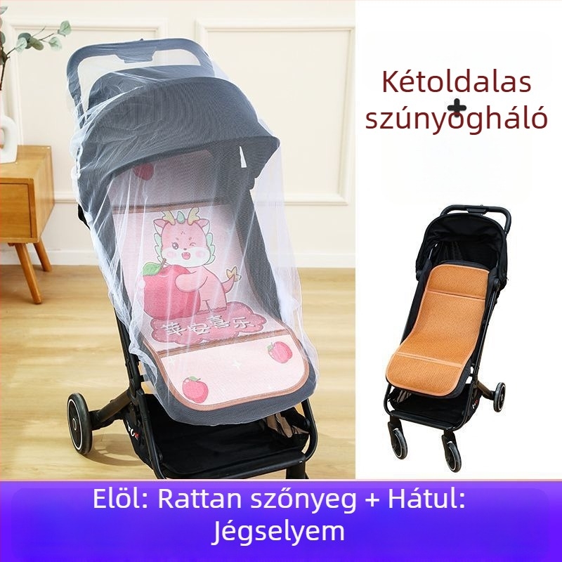 Nyári légáteresztő babakocsi matrac, univerzális, kétoldalas ice silk