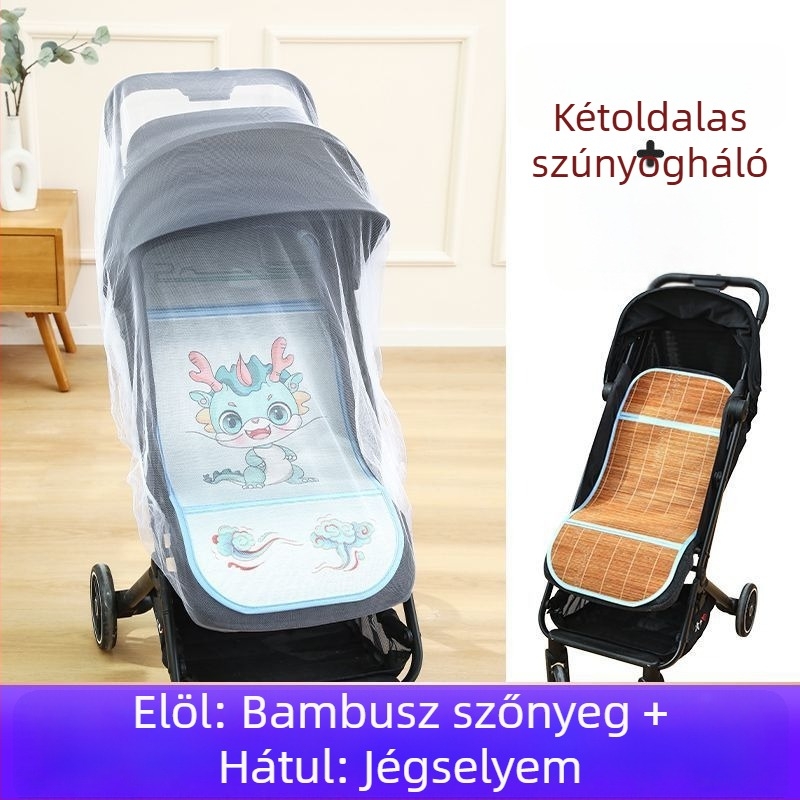 Nyári légáteresztő babakocsi matrac, univerzális, kétoldalas ice silk