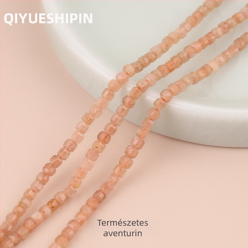 4 mm fekete kvarc kristály kocka gyöngyök DIY-hoz