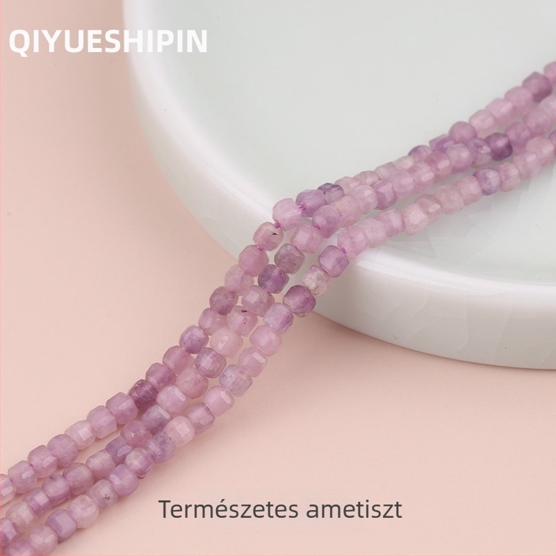 4 mm fekete kvarc kristály kocka gyöngyök DIY-hoz