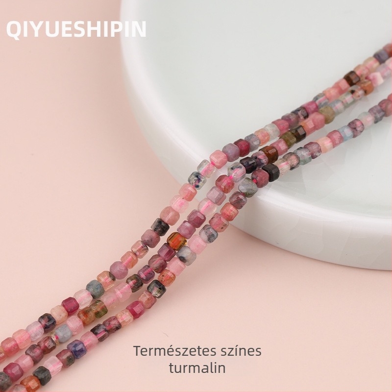 4 mm fekete kvarc kristály kocka gyöngyök DIY-hoz