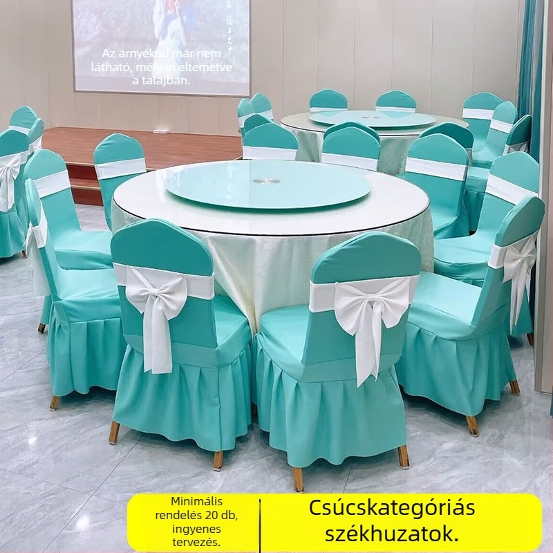 Megerősített elasztikus székhuzat bankettekre és konferenciákra, egyszerű stílusú fa esküvői szék masnival