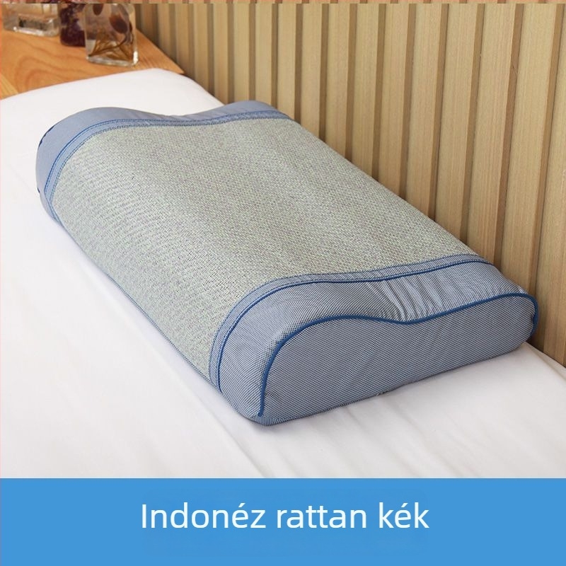 Pamut párnahuzat, egyszerű szövésű, reaktív festéssel, modern minimalista stílus.