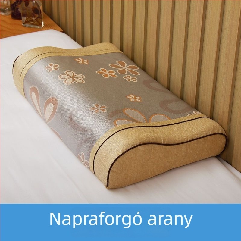 Pamut párnahuzat, egyszerű szövésű, reaktív festéssel, modern minimalista stílus.